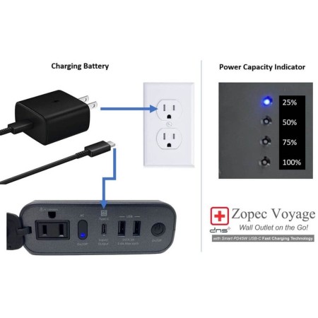 Zopec VOYAGE CPAP Battery SMART Wall Charger